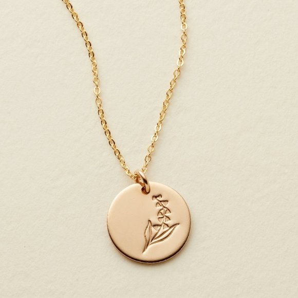 May Lily of the Valley Birth Month Flower Necklace - Picture 9 of 15